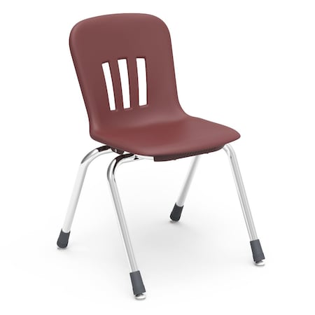 Virco Metaphor Series 16" Classroom Chair, 3rd - 4th Grade with Nylon Glides - Wine Seat N916